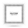 Black Abstract Halftone Square Frame Background