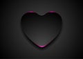 Black abstract heart with purple neon light background Royalty Free Stock Photo