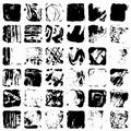 Black abstract ink blots collection of grunge texture vector illustration Royalty Free Stock Photo