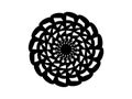 Black abstract mandala on white background. Mandala decor vector element. Round stamp template Royalty Free Stock Photo