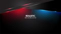 Black abstract mat geometric background elegant futuristic glossy red and blue light with grid line.Modern shape concept Royalty Free Stock Photo