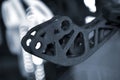 Black abstract model object printed on 3d printer from powder close-up Royalty Free Stock Photo
