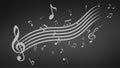 Black Abstract music background illustration. Royalty Free Stock Photo