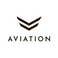 Black abstract modern sign of aviation