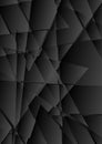 Black abstract tech polygonal fragments background