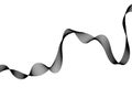 Black abstract wave lines flowing on a white background, ideal for technology, music, science and the digital world Royalty Free Stock Photo