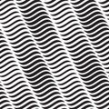 Seamless abstract geometric pattern with black wavy lines on a white background. Vector illustration. Royalty Free Stock Photo