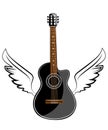 Black acoustic classic guitar Royalty Free Stock Photo