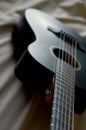 Black acoustic guitar Royalty Free Stock Photo