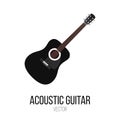 Black Acoustic Guitar Vector Isolate Element