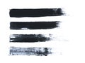 Black Acrylic Paint Stroke Isolated on White Background