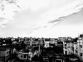 Black ad white image of buildings of #vintage colony of city,Patna ,Bihar, India