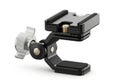 Adjustable camera accessory bracket with hot shoe mount isolated on white background Royalty Free Stock Photo