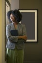 Black African American Female Businesswoman with a Tablet