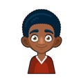 Black African American or Hindu Boy Avatar. Cartoon Style Userpic Icon. Vector