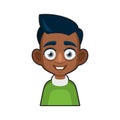 Black African American or Hindu Boy Avatar. Cartoon Style Userpic Icon. Vector