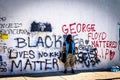 Black african american man standing in protest of george floyd police brutality Royalty Free Stock Photo