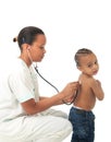 Black African American nurse with child isolated 1 Royalty Free Stock Photo