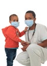 Black African American nurse with child isolated Royalty Free Stock Photo