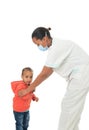 Black African American nurse with child isolated Royalty Free Stock Photo