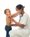 Black African American nurse with child isolated Royalty Free Stock Photo