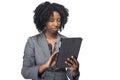 Female Author or Businesswoman Keynote Speaker with Tablet