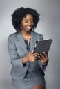 Female Author or Businesswoman Keynote Speaker with Tablet