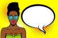 Black african-american young girl pop art Royalty Free Stock Photo