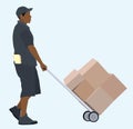 Black or African Delivery Man Royalty Free Stock Photo