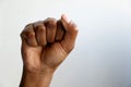 Black african indian female hand clenched in a fist, black power
