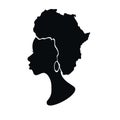 black african woman with map on her hair vector illustration Royalty Free Stock Photo