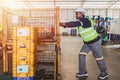 Black african worker work labor team staff in factory warehouse products inventory team Royalty Free Stock Photo