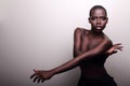Black African young fashion model studio portrait