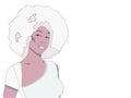 Black afro beautiful fashion woman illustration