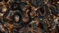 black agate texture, showcasing its intricate patterns and glossy surface in a mesmerizing display of elegance and