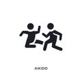 black aikido isolated vector icon. simple element illustration from sport concept vector icons. aikido editable logo symbol design