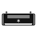 Black air conditioner icon, simple style