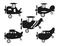 Black Aircraft Icons On White Background Stock Vector Silhouettes Royalty Free Stock Photo