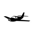 Black aircraft symbol for banner, general design print and websites.