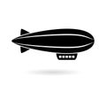 Black Airship icon or logo isolated on white