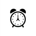 Black alarm clock icon on white background Royalty Free Stock Photo