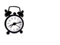 Black alarm clock isolated on white Royalty Free Stock Photo