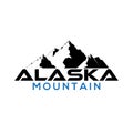 Black alaska mountain logo illustration