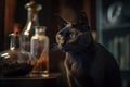 black alchemy cat Royalty Free Stock Photo