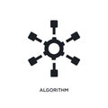 black algorithm isolated vector icon. simple element illustration from artificial intelligence concept vector icons. algorithm