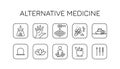 Black alternative medicine icons set Royalty Free Stock Photo