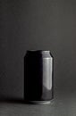 Black aluminum can on a black background. Mock-up Royalty Free Stock Photo