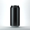 Black aluminum can for beer and other drink, Isolated Mockup