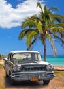 Black american classic car on Royalty Free Stock Photo