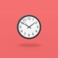 Black Analog Clock on Red Background Royalty Free Stock Photo